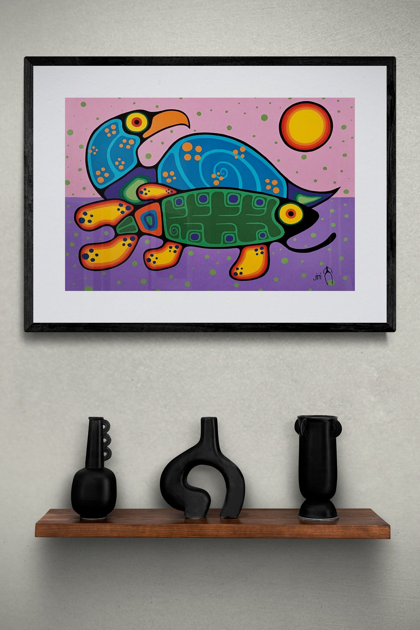 Together by Jim Oskineegish Indigenous Art Print, First Nations, Ahnisnabae Culture, Native American Indian Decor