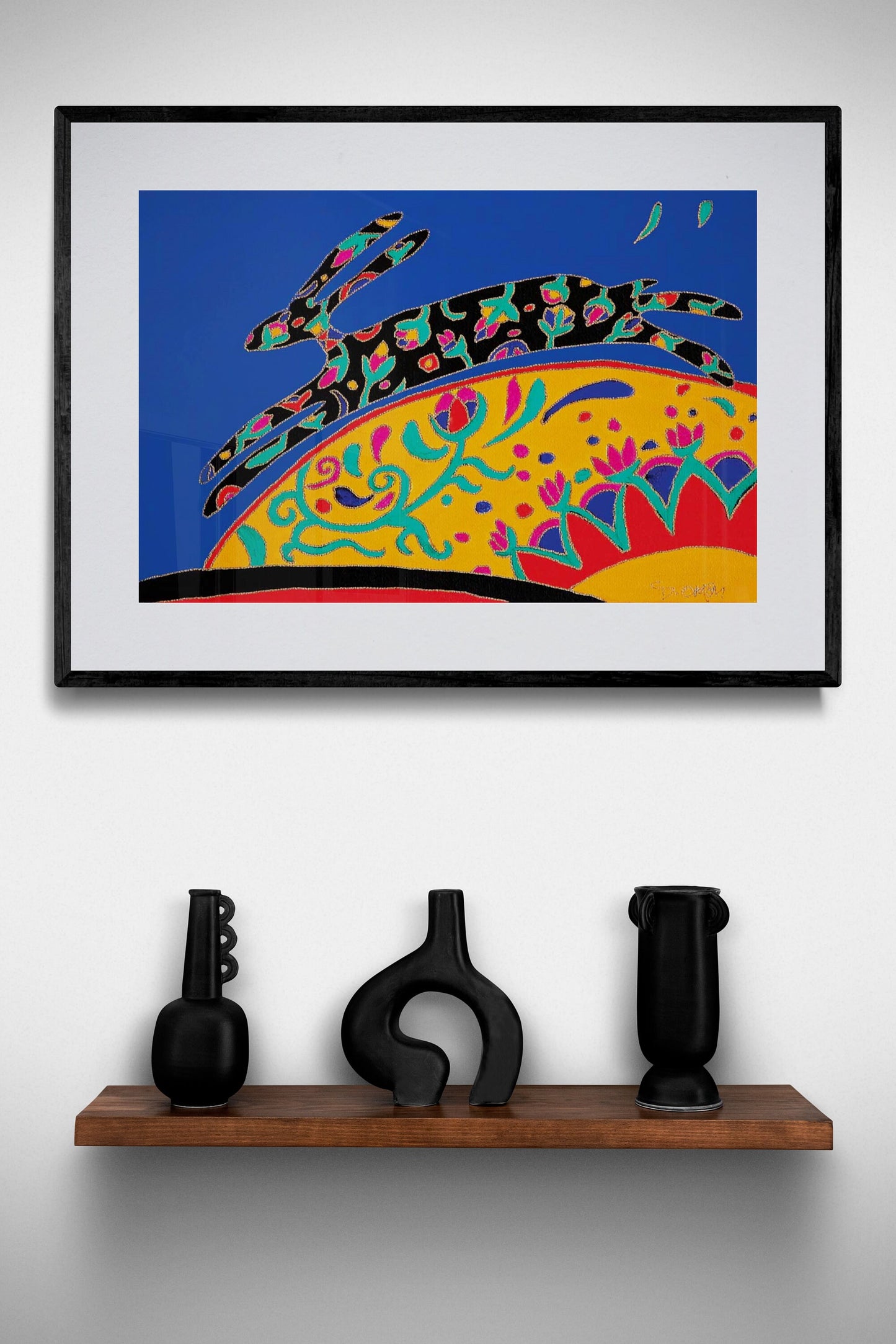 Lucky Rabbit by Dawn Oman Indigenous Art Print, First Nation, Métis, Chipewyan/Welsh, Culture, Native American Indian Decor, Framed Print