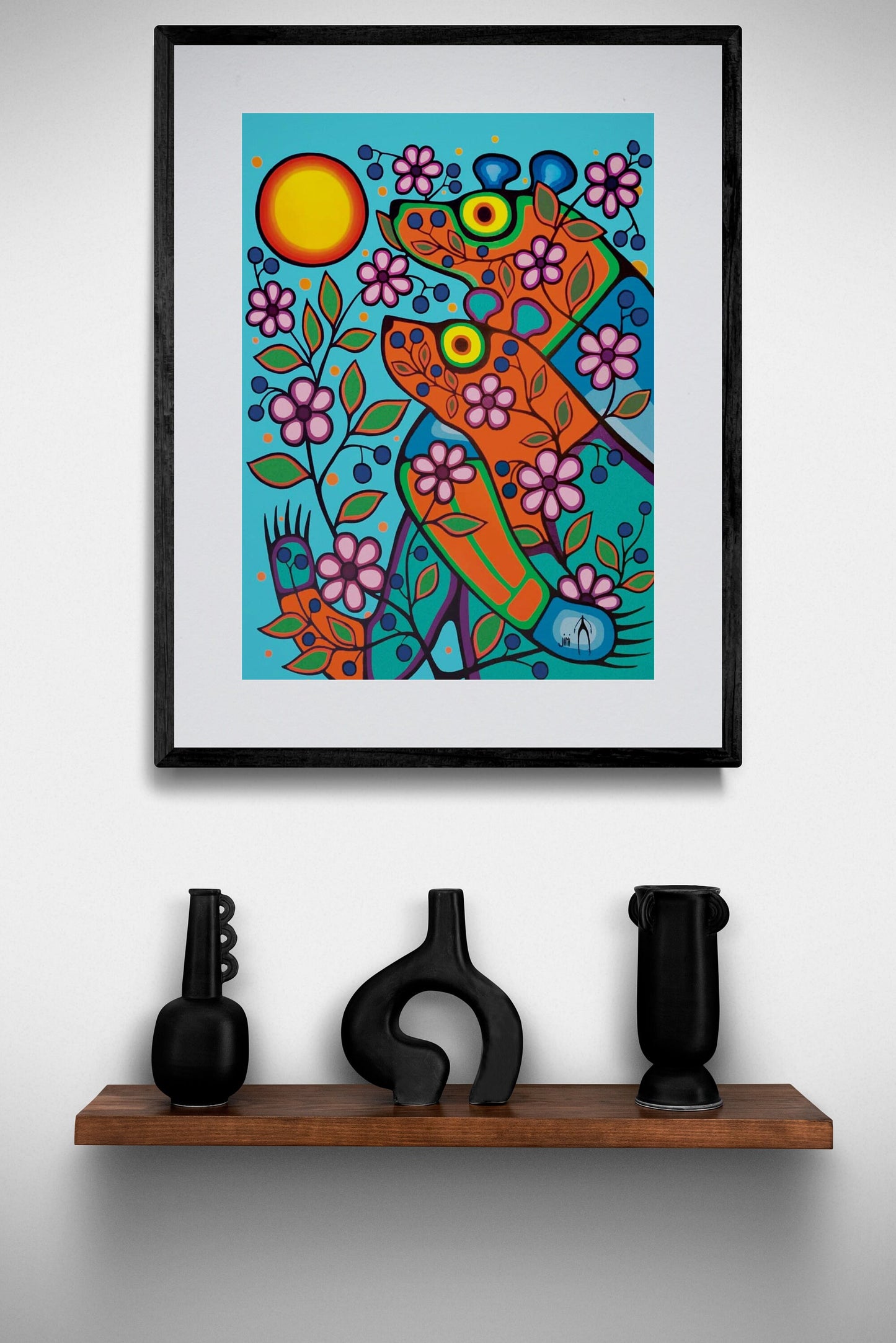 Together Forever by Jim Oskineegish Indigenous Art Print, First Nations, Ahnisnabae Culture, Native American Indian Decor