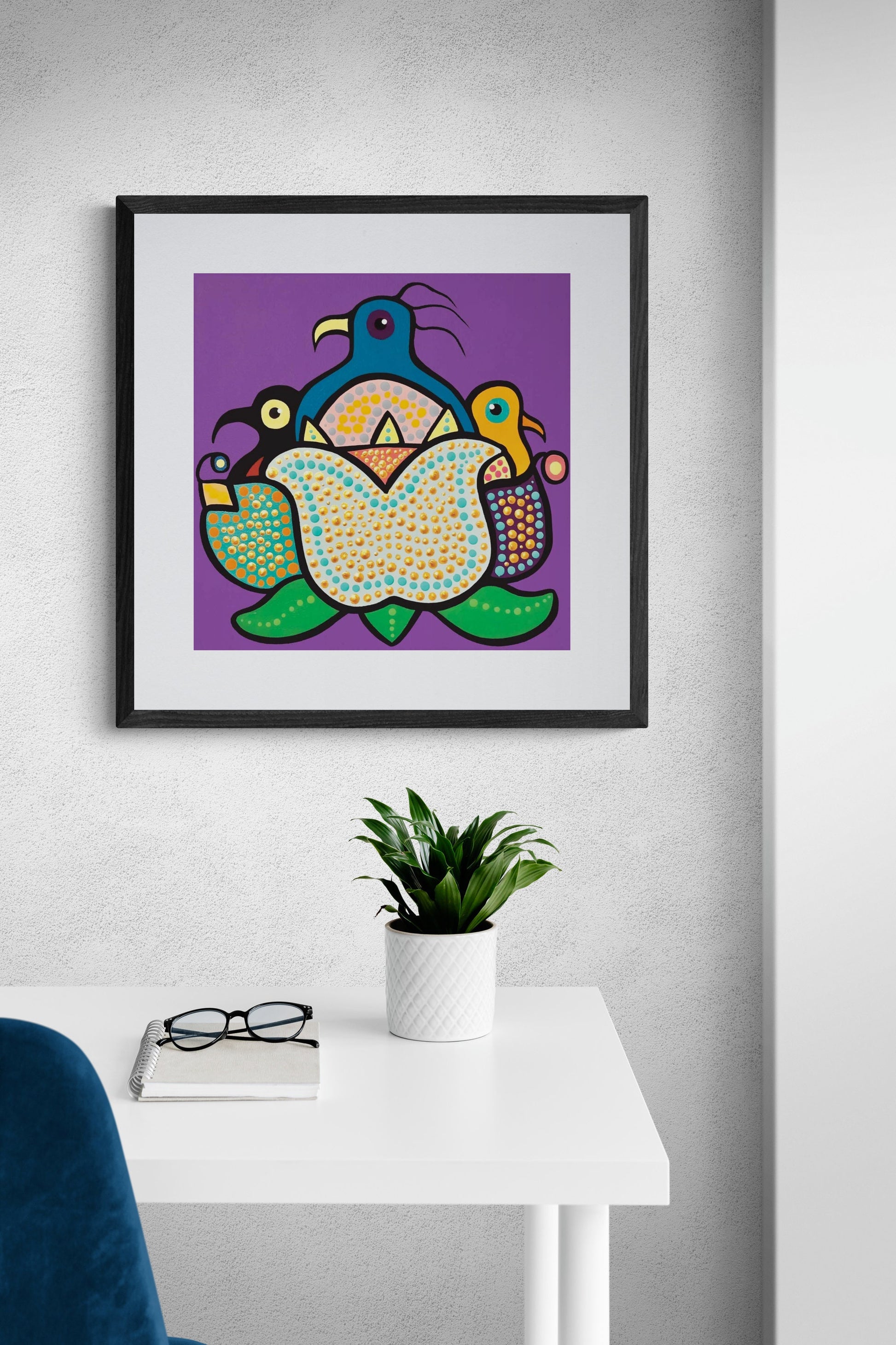 Family by Donna Langhorne Indigenous Art Print, First Nations, Anishinaabe Nation, Native Americans Decor, Framed Art