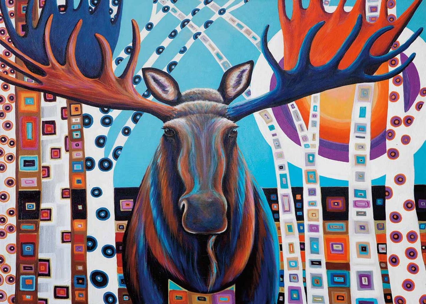 Winter Moose By Wynne Parkin, Canadian Artist, Canadiana Art Print, Framed Art