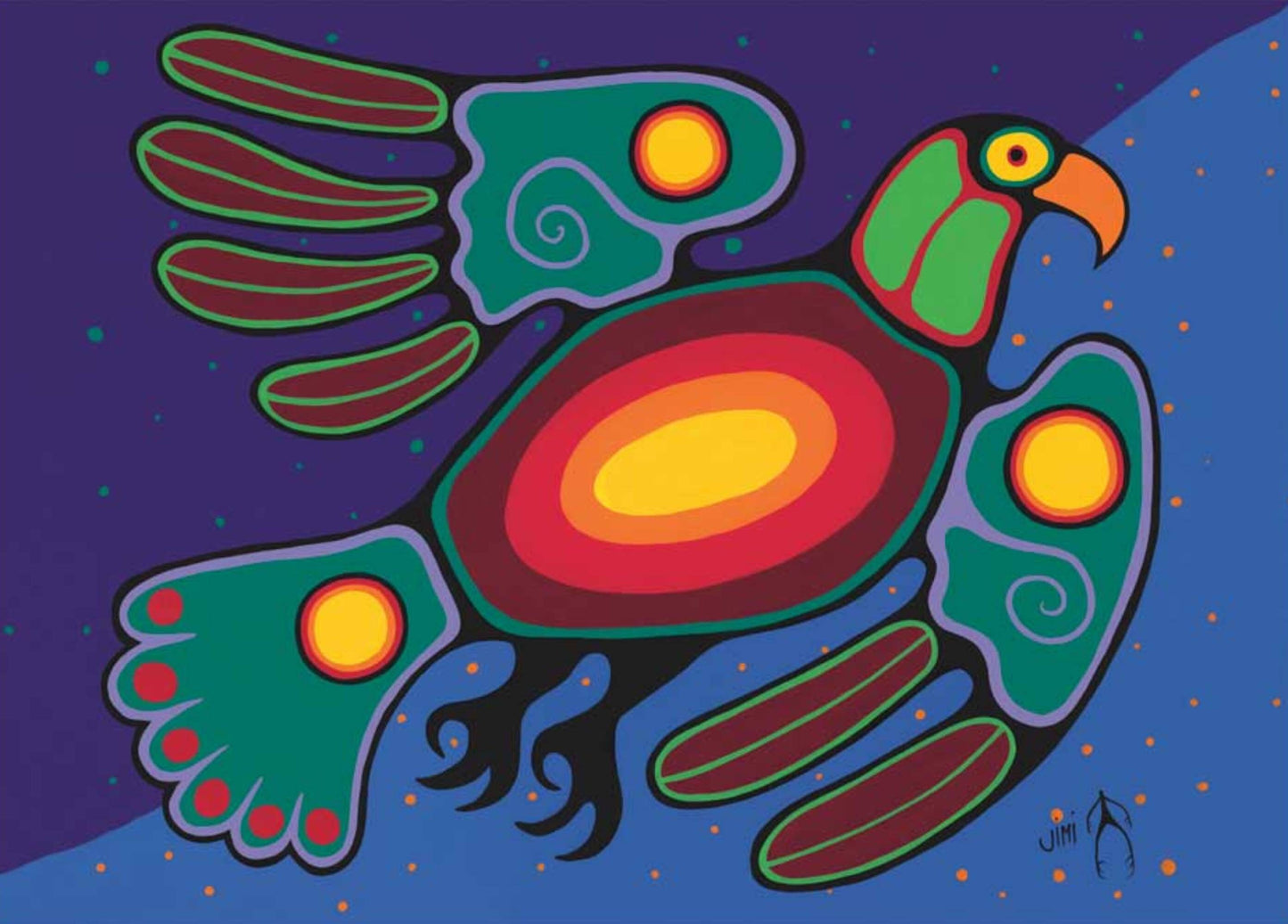 Thunder Spirit by Jim Oskineegish Indigenous Art Print, First Nations, Ahnisnabae Culture, Native American Indian Decor