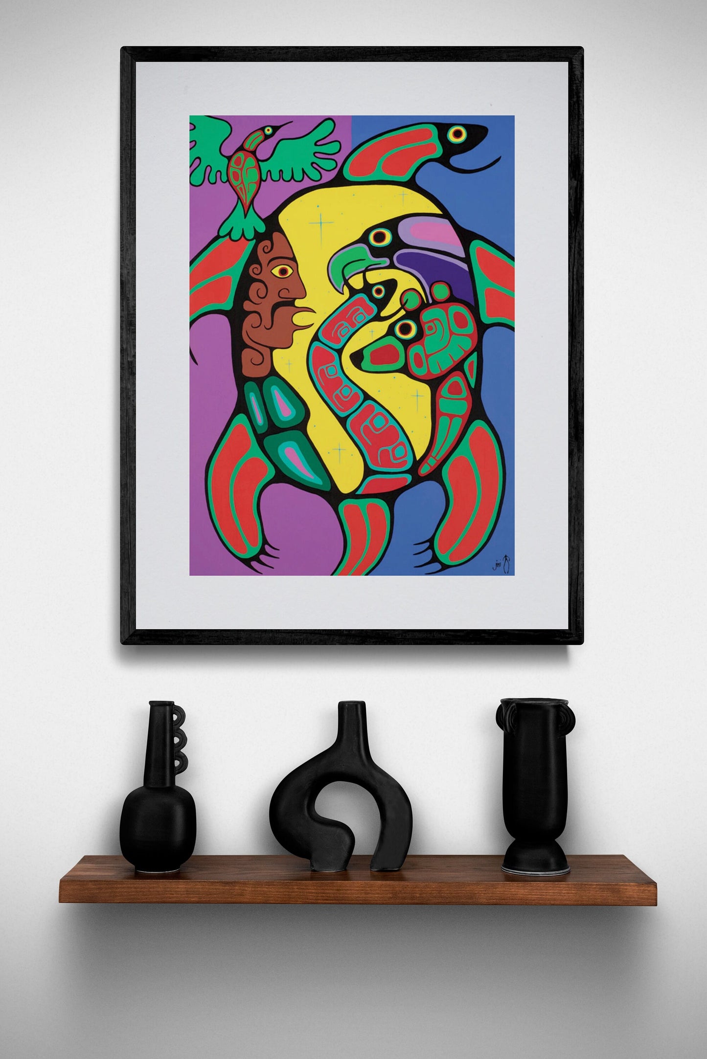 The Meeting by Jim Oskineegish Indigenous Art Print, First Nations, Ahnisnabae Culture, Native American Indian Decor