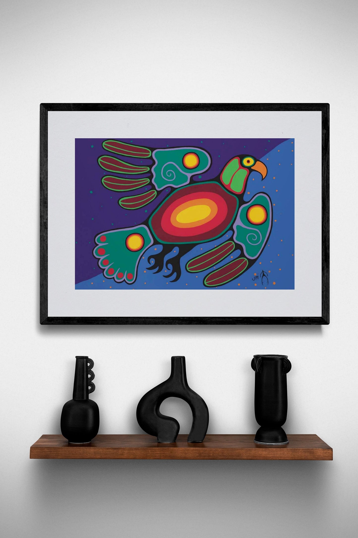 Thunder Spirit by Jim Oskineegish Indigenous Art Print, First Nations, Ahnisnabae Culture, Native American Indian Decor
