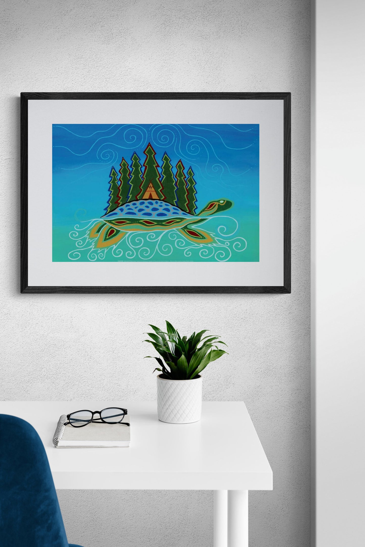 Turtle Island By Patrick Hunter Indigenous Art Print, First Nations, Ojibway, Native Americans Indian Decor, Framed Art