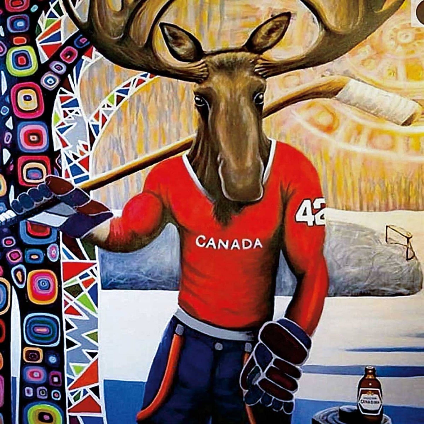 Canadian Moose By Wynne Parkin, Canadian Artist, Canadiana Art Print, Framed Art
