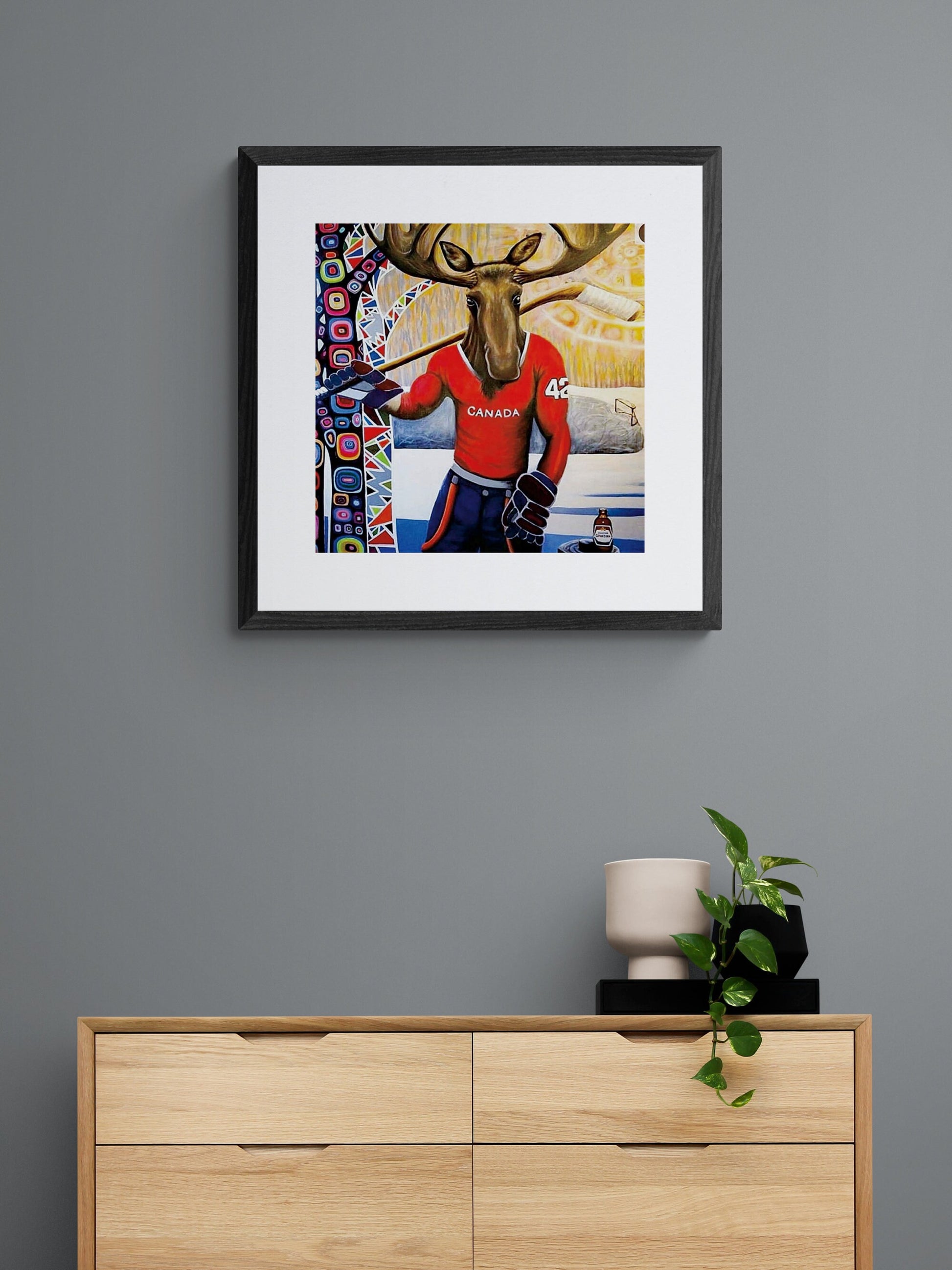 Canadian Moose By Wynne Parkin, Canadian Artist, Canadiana Art Print, Framed Art