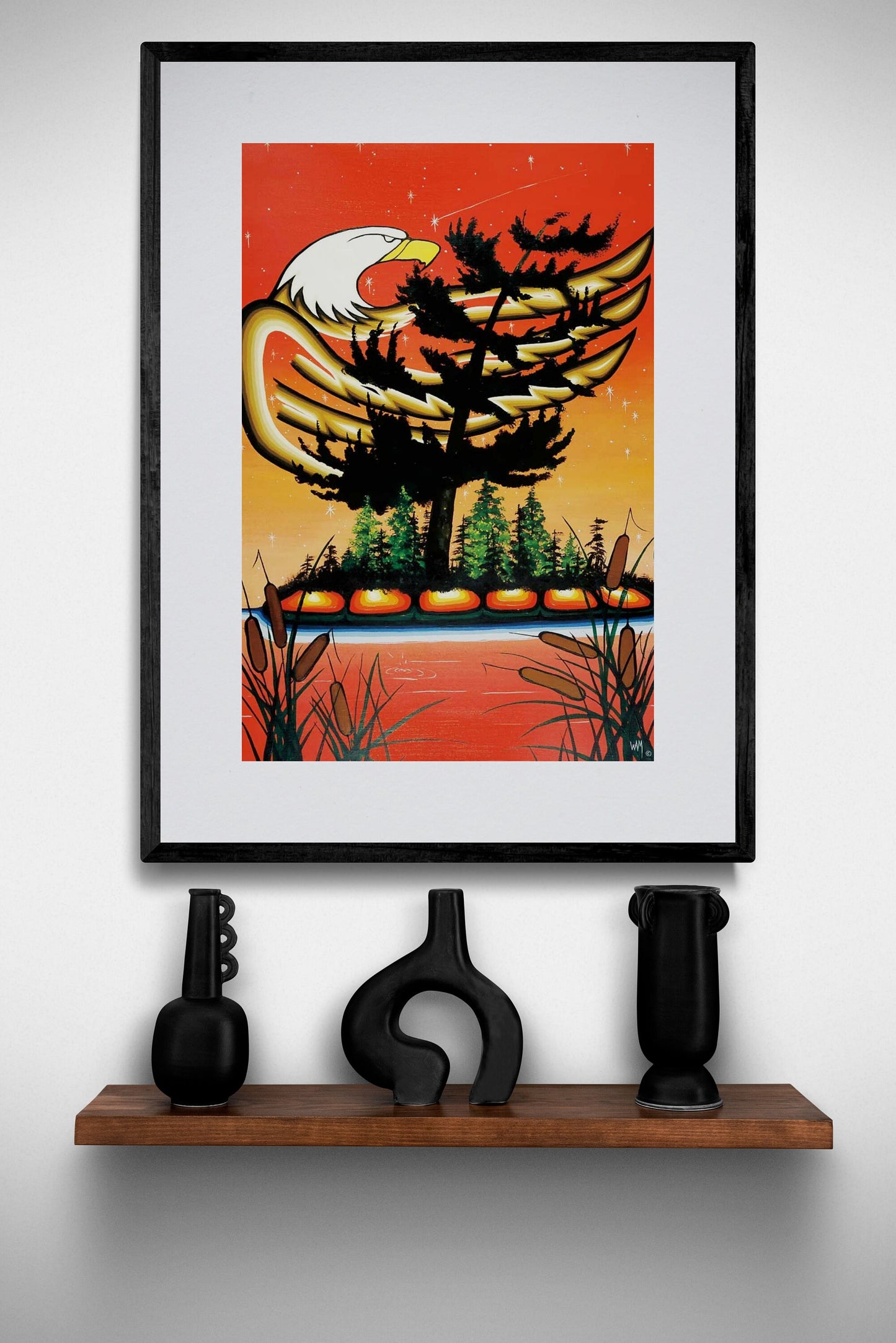 Turtle Island By William Monague, Indigenous Art Print, First Nations, Ojibway, Native Americans Indian Decor, Framed Art