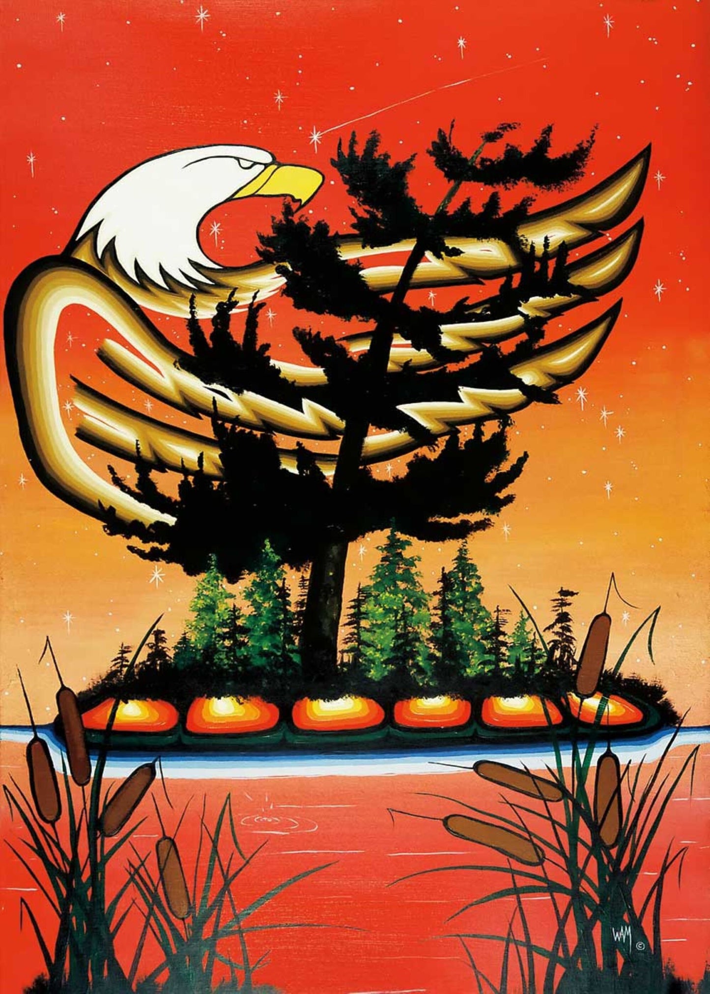 Turtle Island By William Monague, Indigenous Art Print, First Nations, Ojibway, Native Americans Indian Decor, Framed Art