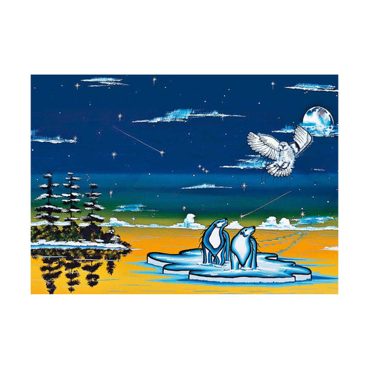 Spirits of the North By William Monague, Indigenous Art Print, First Nations, Ojibway, Native Americans Indian Decor, Framed Art