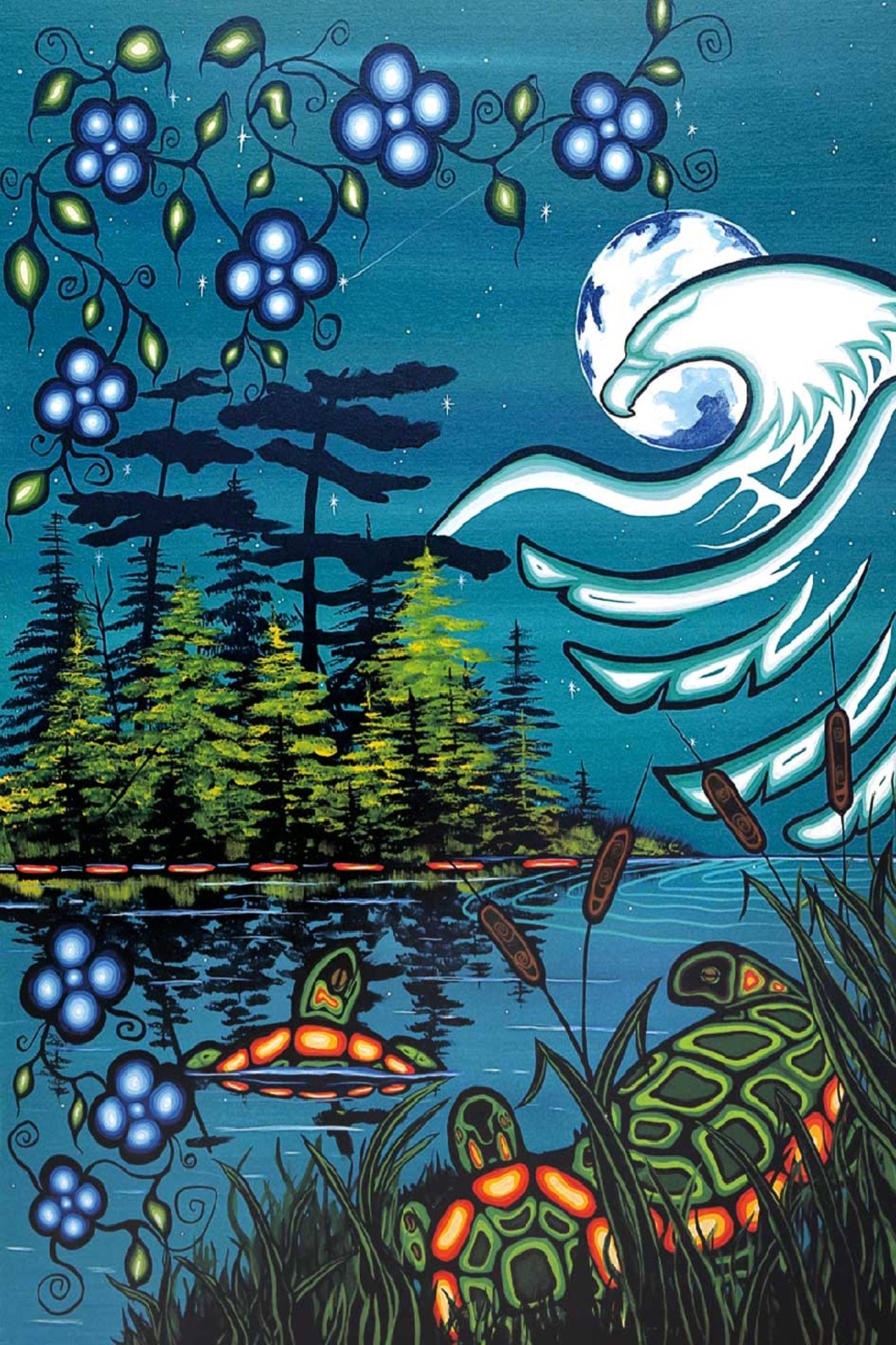 Tranquility By William Monague, Indigenous Art Print, First Nations, Ojibway, Native Americans Indian Decor, Framed Art