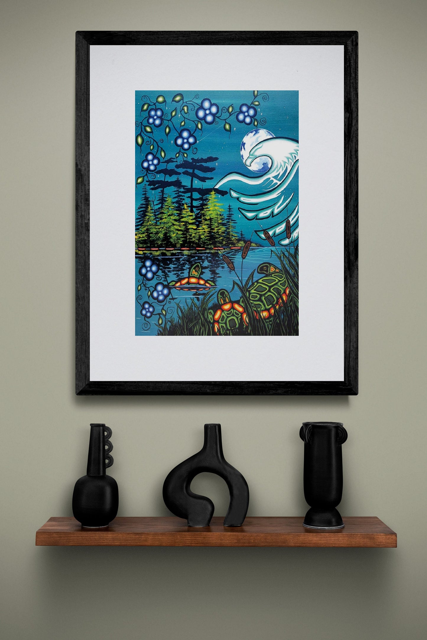 Tranquility By William Monague, Indigenous Art Print, First Nations, Ojibway, Native Americans Indian Decor, Framed Art