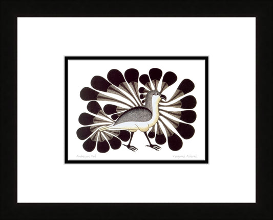 Audacious Owl by Kenojuak Ashevak, Indigenous Inuit Art Card, Aboriginal Decor, Framed Art Card
