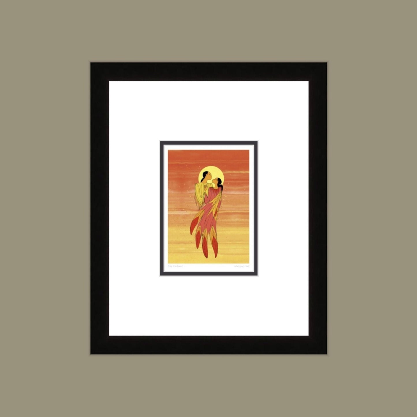 The Embrace by Maxine Noel, Indigenous Art Card, First Nations, Native Americans, Framed Art Card