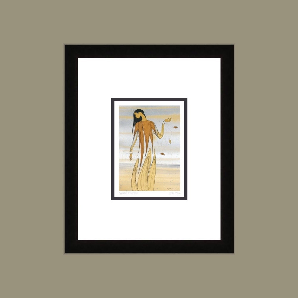 Approach Of Autumn by Maxine Noel, Indigenous Art Print, First Nations, Native Americans, Framed Art