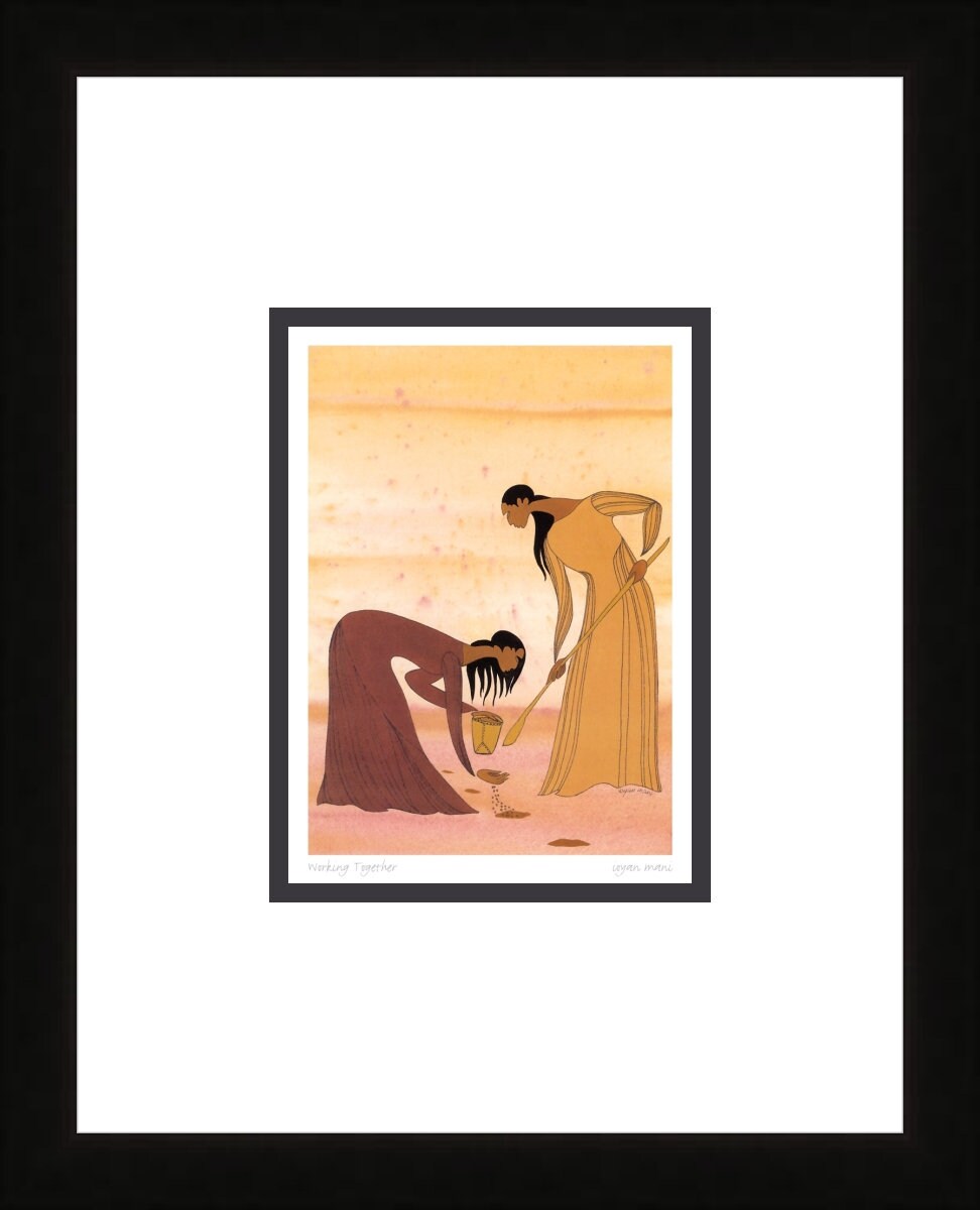 Working Together by Maxine Noel, Indigenous Art Print, First Nations, Native Americans, Framed Art Card