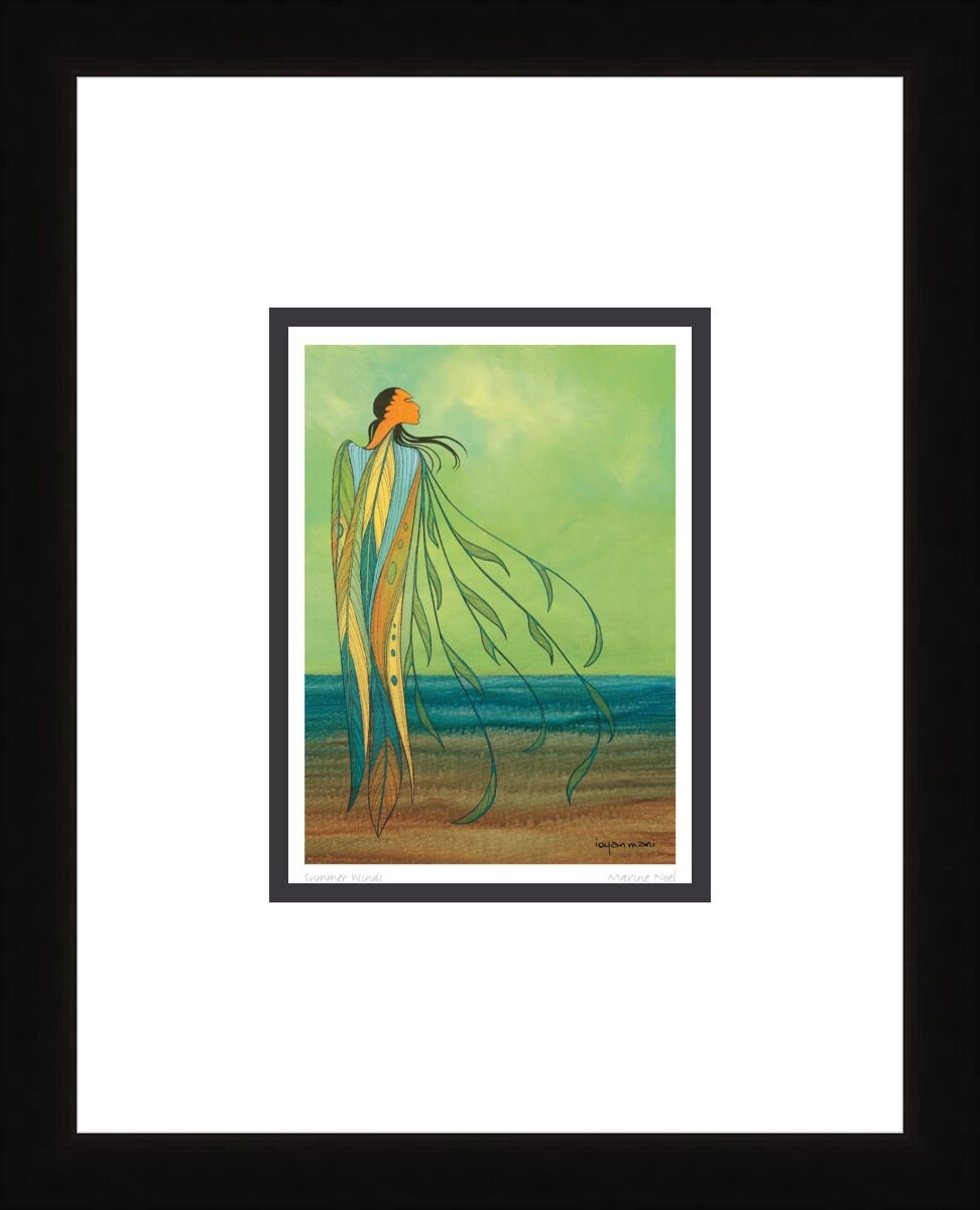 Summer Winds by Maxine Noel, Indigenous Art Print, First Nations, Native Americans, Framed Art Card