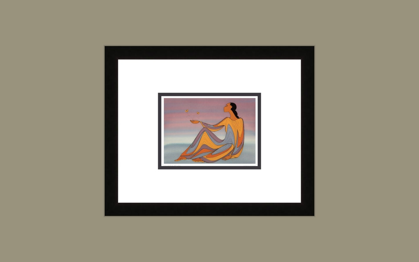 Courtship Flight by Maxine Noel, Indigenous Art Print, First Nations, Native Americans, Framed Art Card