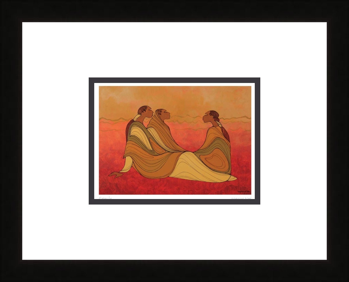 Family by Maxine Noel, Indigenous Art Print, First Nations, Native Americans, Framed Art Card