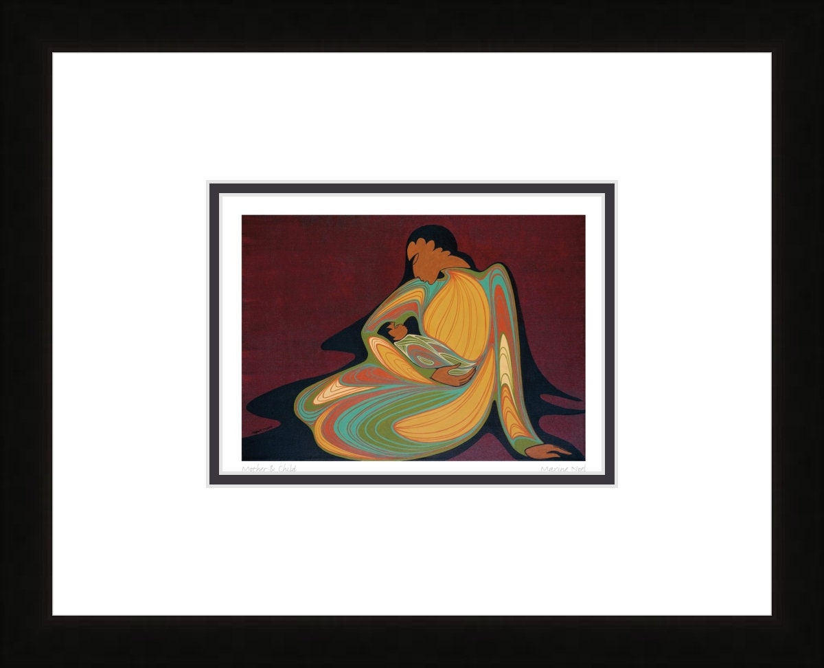 Mother & Child by Maxine Noel, Indigenous Art Print, First Nations, Native Americans, Framed Art
