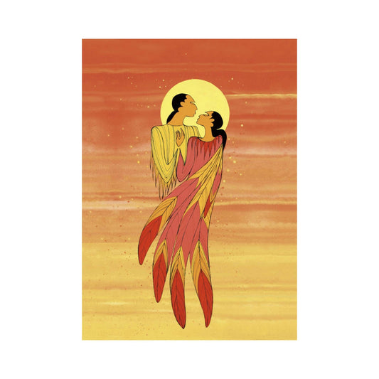 The Embrace by Maxine Noel, Indigenous Art Card, First Nations, Native Americans, Framed Art Card