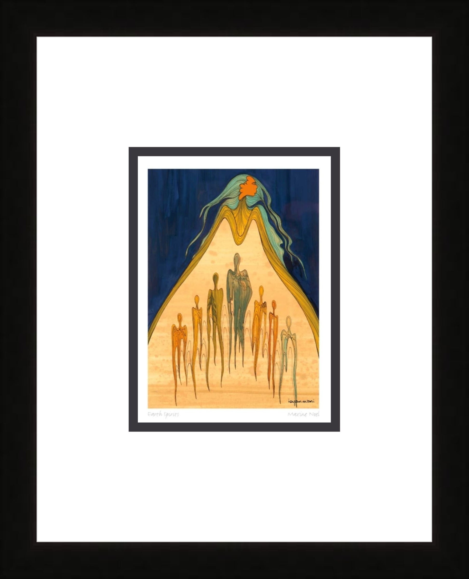 Earth Spirits by Maxine Noel, Indigenous Art Card, First Nations, Native Americans, Framed Art Card
