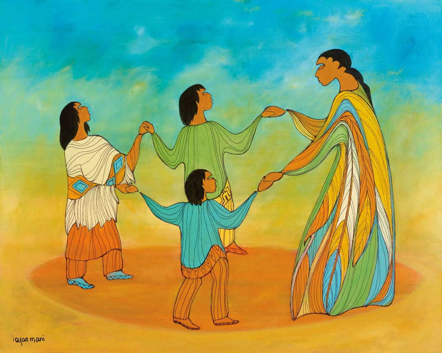Circle of Life by Maxine Noel, Indigenous Art Card, First Nations, Native Americans, Framed Art Card
