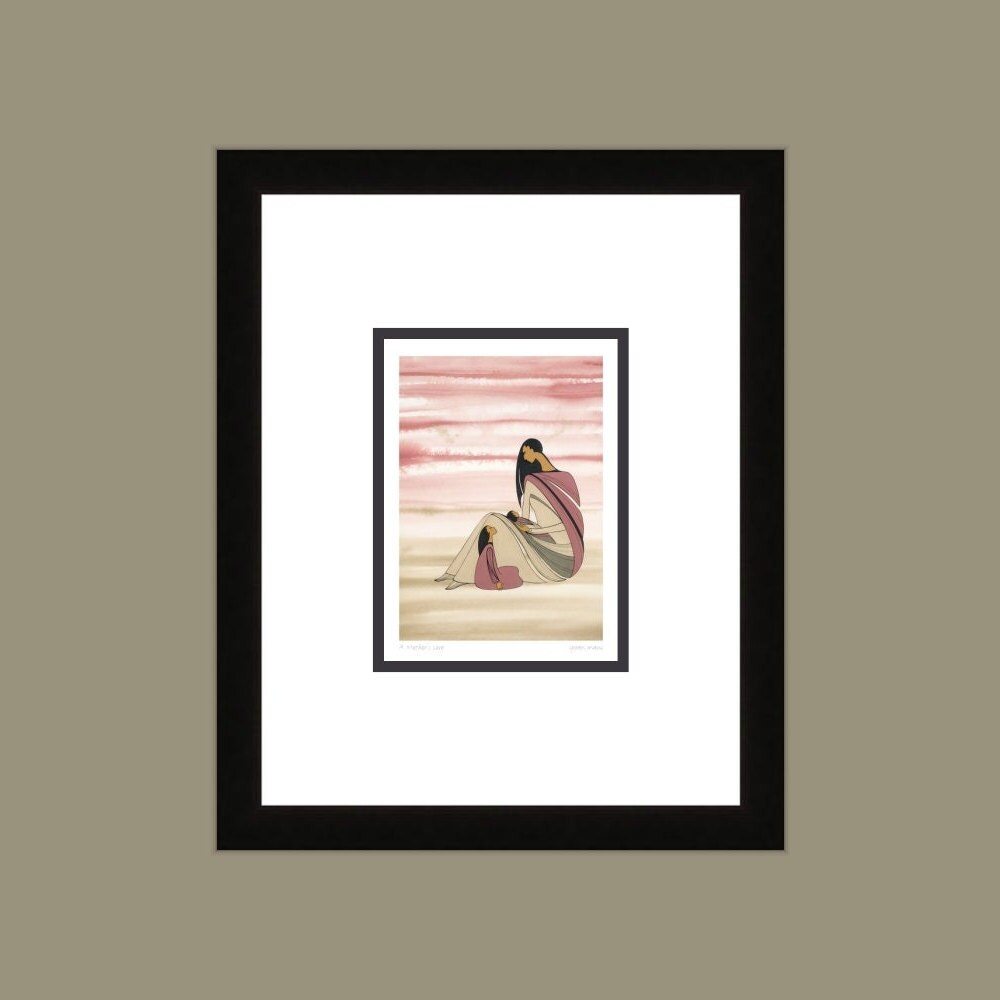 A Mother’s Love by Maxine Noel, Indigenous Art Print, First Nations, Native Americans, Framed Art