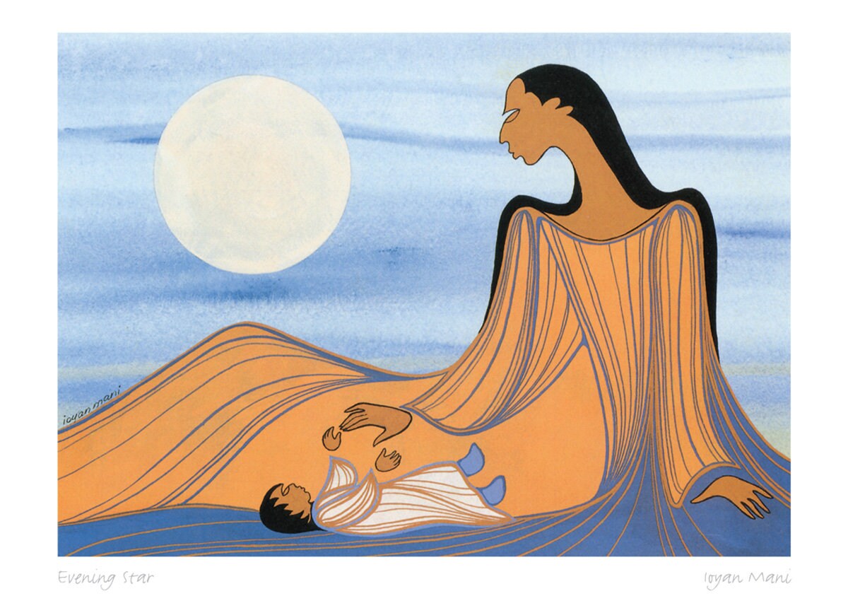 Evening Star Print by Maxine Noel, Indigenous Art Print, First Nations, Native Americans, Framed Art