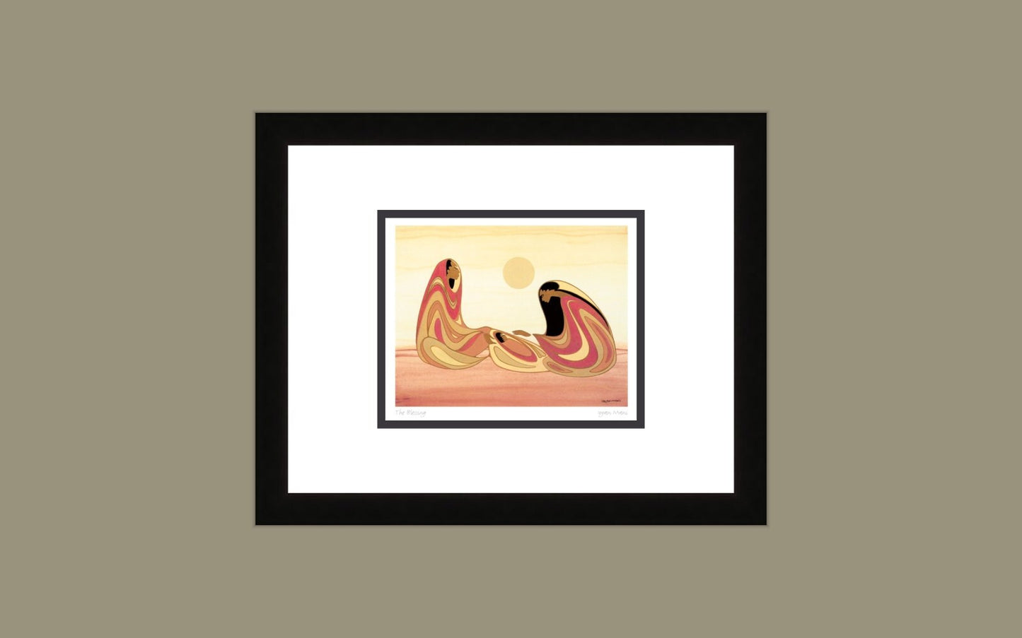The Blessing by Maxine Noel,  Indigenous Art Print, First Nations, Native Americans, Framed Art Card