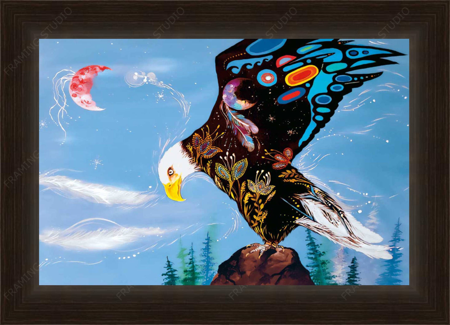 Majestic Eagle by Karen Erickson, Indigenous Art Print, First Nations, Native American Indian Decor