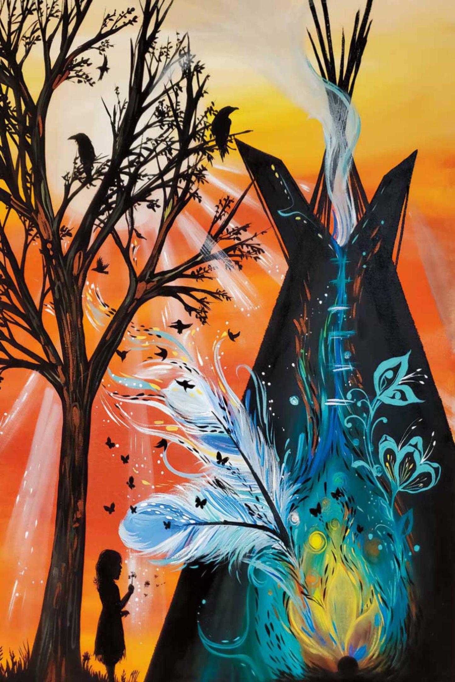 Through Children’s Eyes by Karen Erickson, Indigenous Art Print, First Nations, Native American Indian Decor