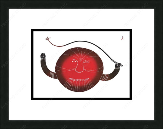 Huit Huit”, 2007 by Ningiukulu Teevee, Indigenous Inuit Art Card, Aboriginal Decor, Framed Art Card
