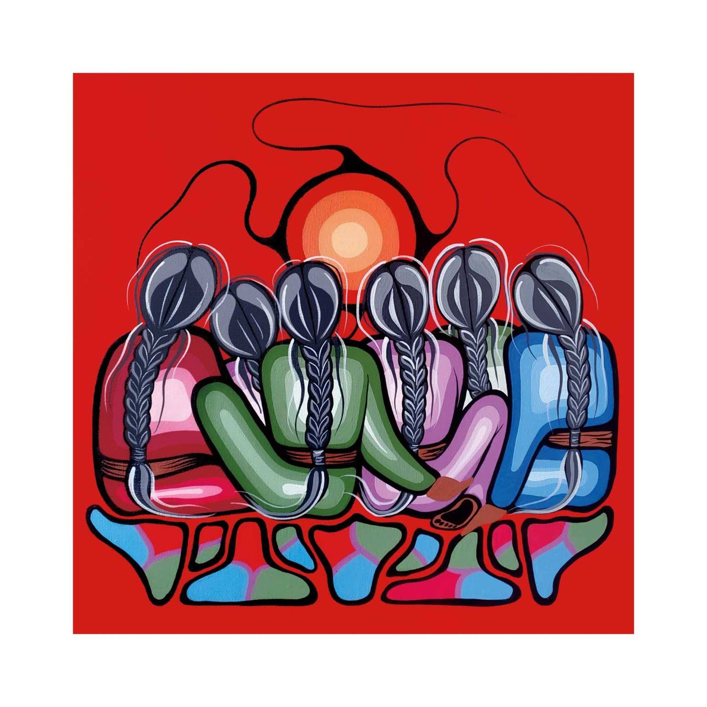 Healing Together By Simone Mcleod , Indigenous Art Print, First Nations, Native American Indian Decor