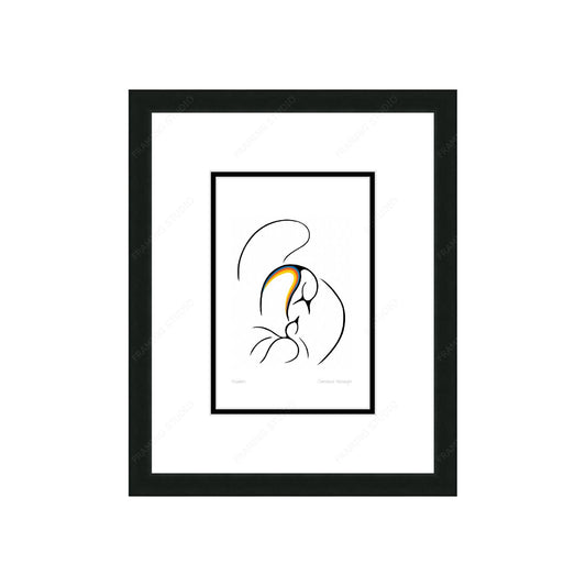 Wisdom by Clemance Wescoupe, Indigenous Inuit Art Card, Aboriginal Decor, Framed Art Card