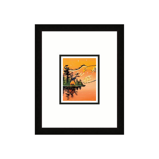 Eagle Protector By William Monague, Indigenous Art Print, First Nations, Ojibway, Native Americans Indian Decor, Framed Art