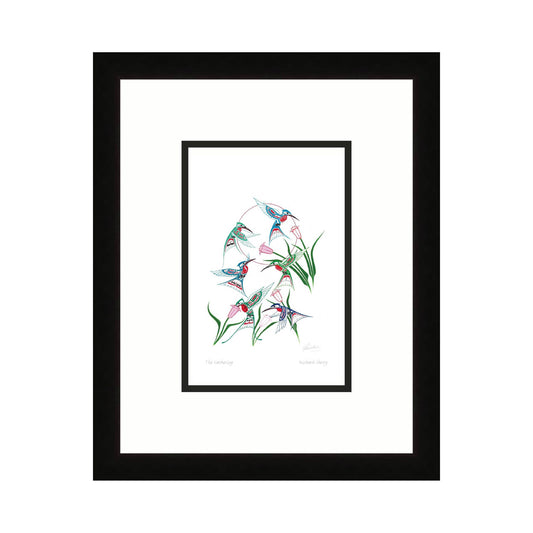 The Gathering by Richard Shorty, Indigenous Art Card, Hummingbird Framed Art Card