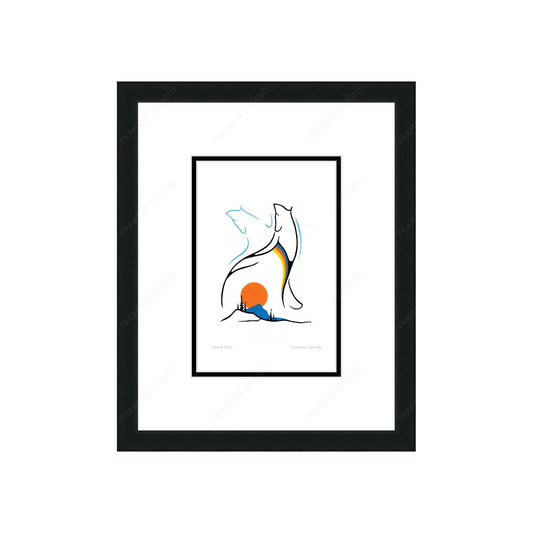 Sacred Bear by Clemance Wescoupe, Indigenous Inuit Art Card, Aboriginal Decor, Framed Art Card