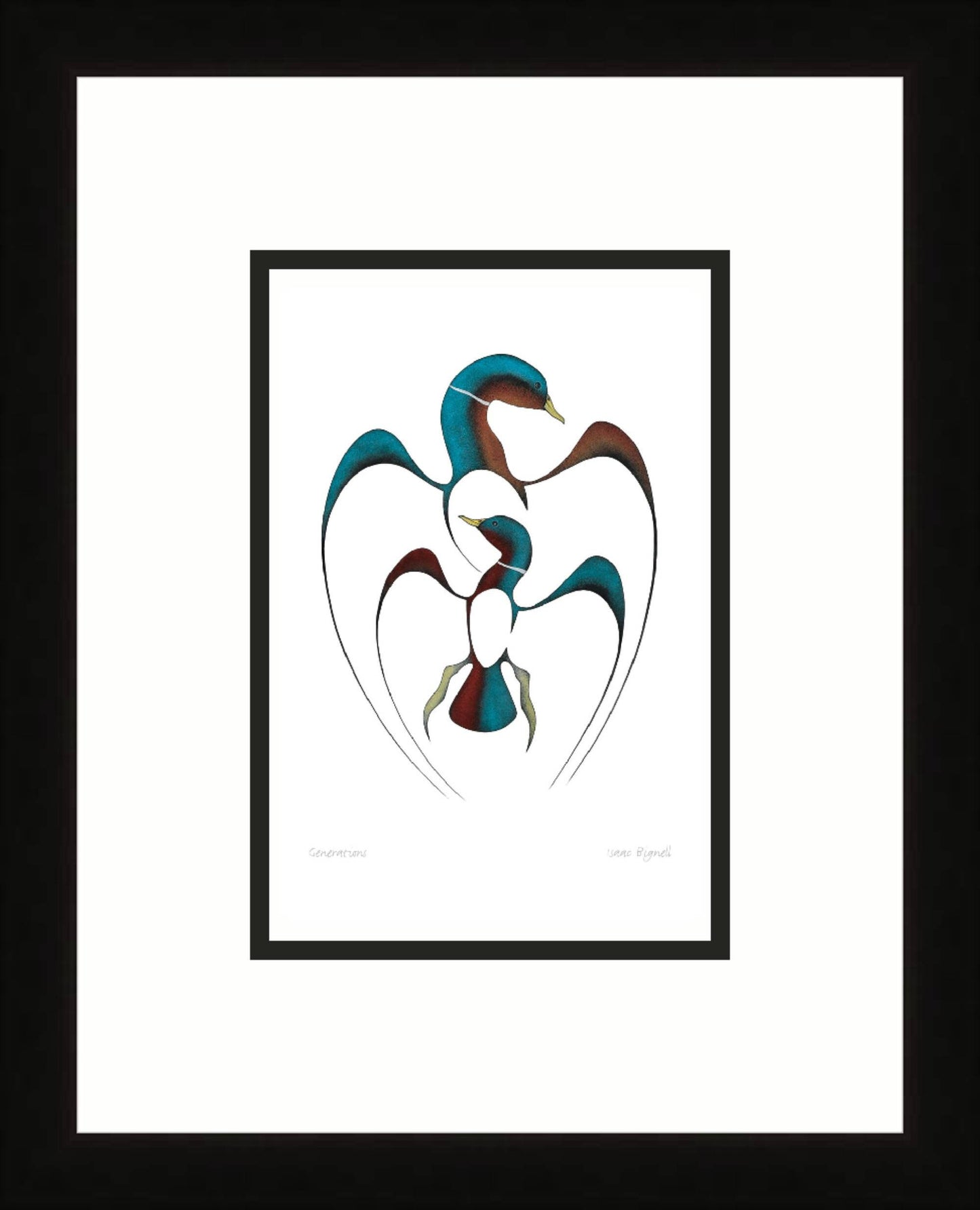 Generations by Isaac Bignell, Indigenous Art Card, Native Decor, Framed Art Card