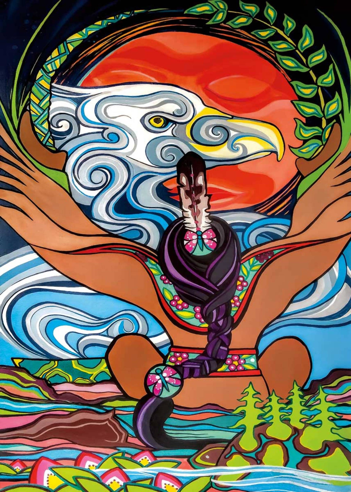 The Gifts We Are Given by Pam Cailloux, Indigenous Art Card, Framed Art Card, Métis