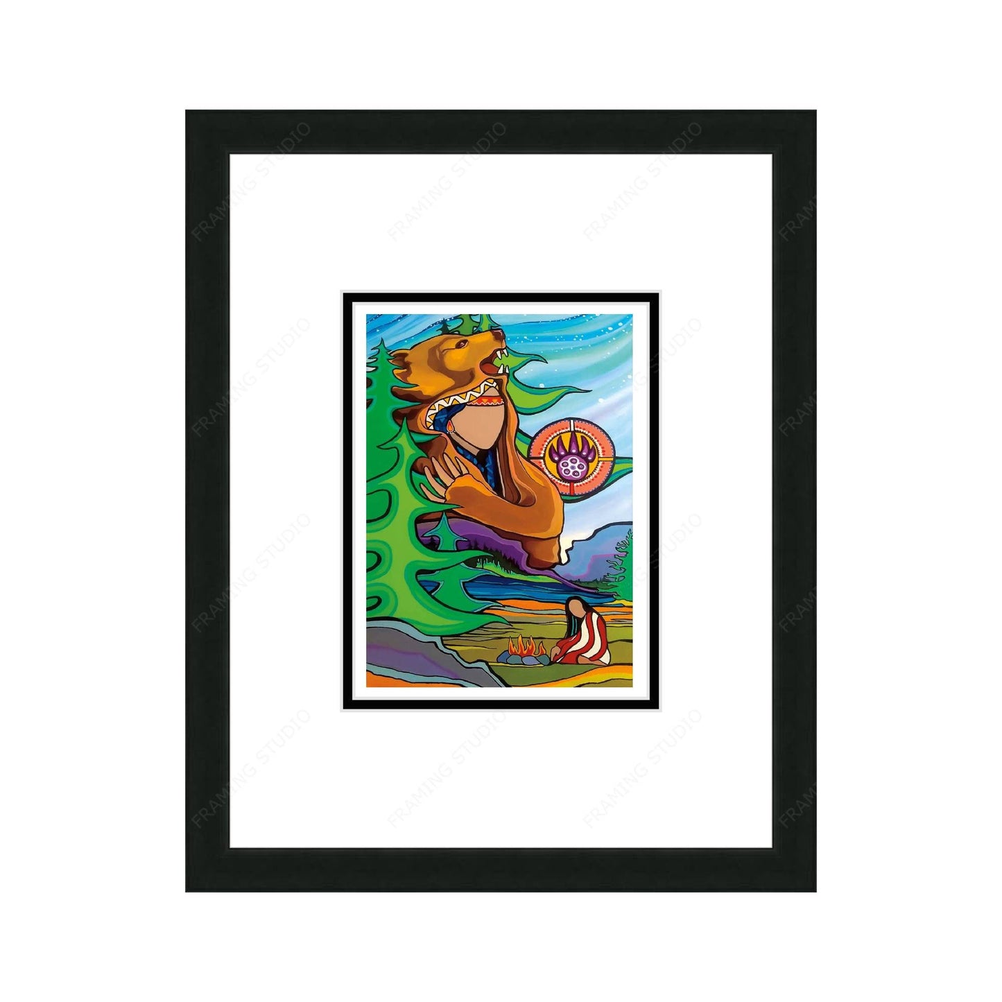 The Guardian by Pam Cailloux, Indigenous Art Card, Framed Art Card, Métis Artist