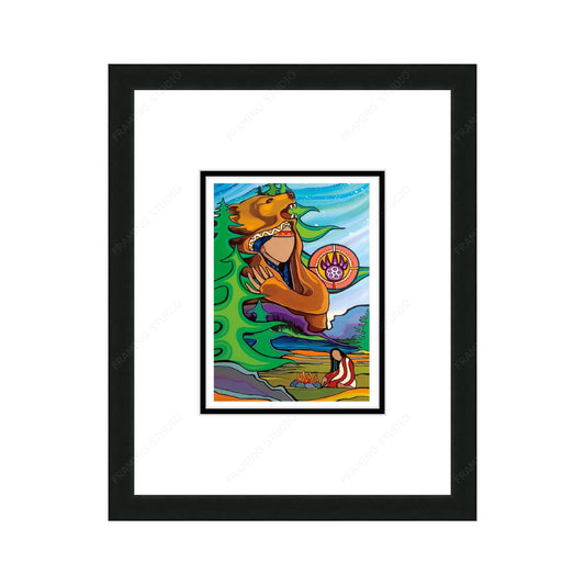 The Guardian by Pam Cailloux, Indigenous Art Card, Framed Art Card, Métis Artist