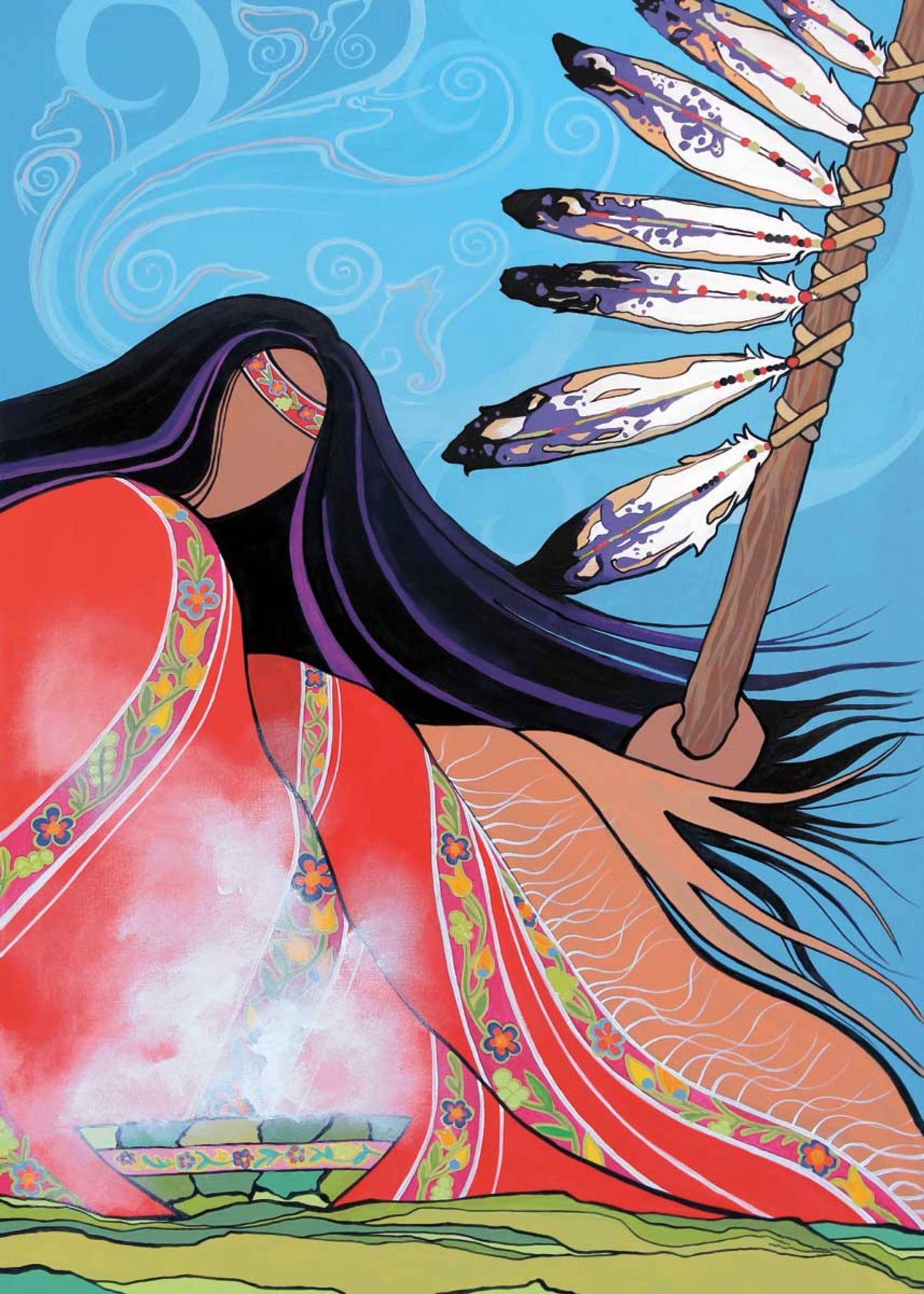 Prayers For The Missing by Pam Cailloux, Indigenous Art Card, Framed Art Card, Métis Artist