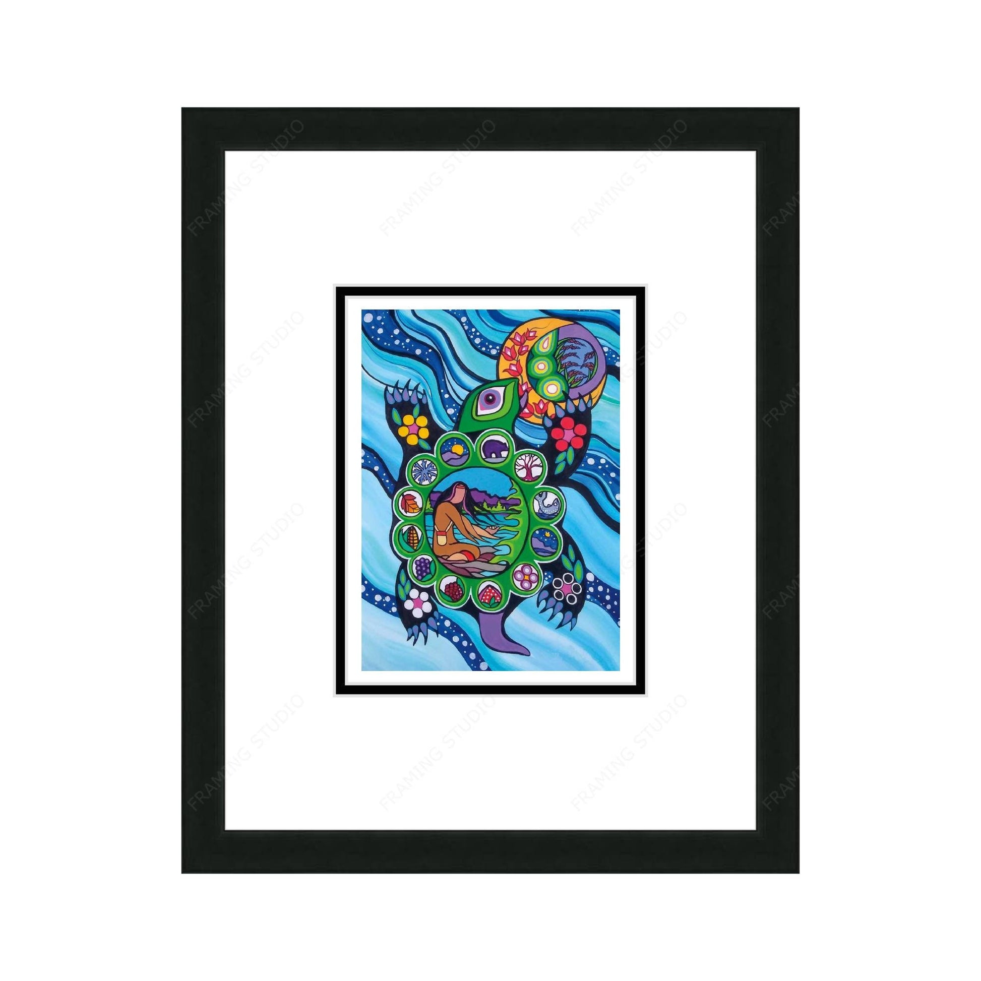 13 Moons by Pam Cailloux, Indigenous Art Card, Framed Art Card, Métis Artist