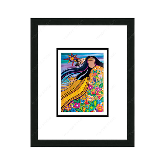 Bees Are Life by Pam Cailloux, Indigenous Art Card, Framed Art Card, Métis Artist