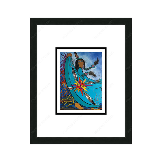 Shawl Dancer by Pam Cailloux, Indigenous Art Card, Framed Art Card, Métis Artist