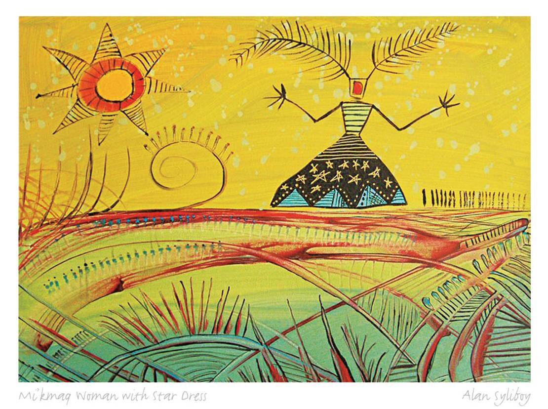 Mi by Alan Syliboy, Indigenous Art Card, Framed Art Card, Mi’kmaq Artist