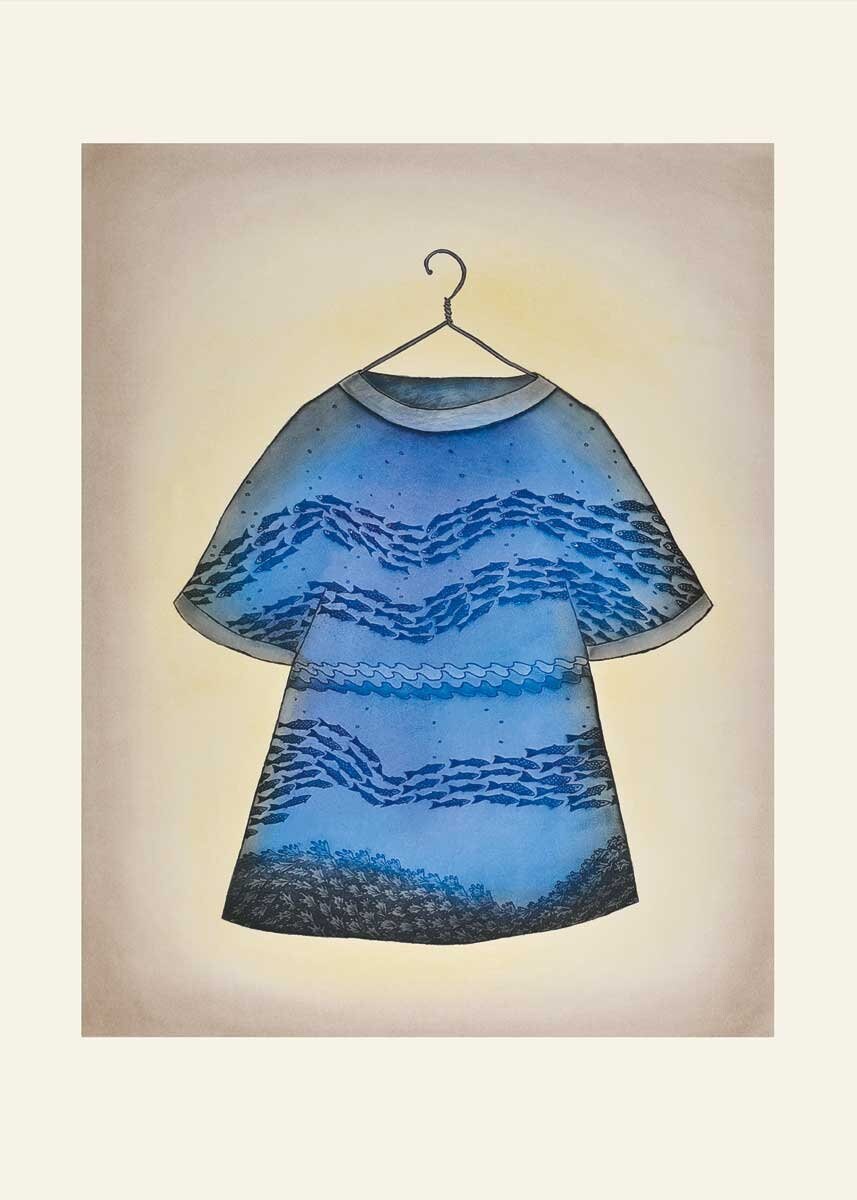 Angijuqtaq (Dress), 2008 by Teevee Ningiukulu, Indigenous Art Card, Inuit Framed Art Card