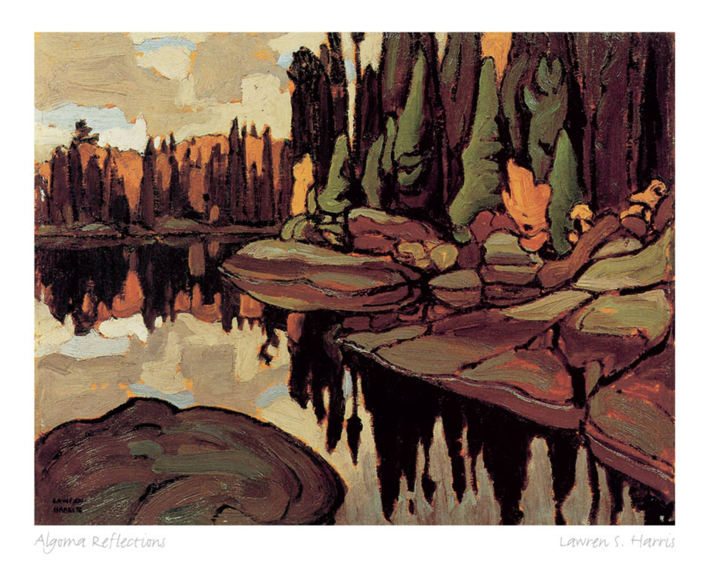 Algoma Reflections by Lawren S. Harris, Group of Seven Art Card, Framed Art Card