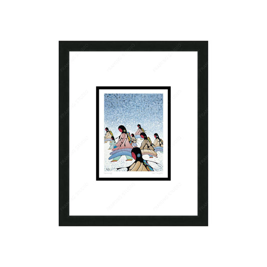 Returning by Cecil Youngfox Framed Artcard, Indigenous Art